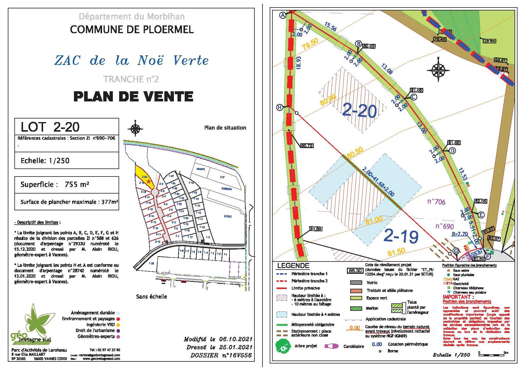 PLOERMEL – ZAC de la Noé Verte – Terrain